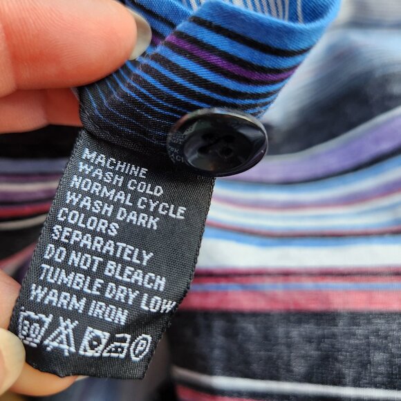 Polo Jeans Co. Ralph Lauren Multicolor Stripe Shirt Button Long Sleeve Cotton - Picture 6 of 6